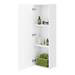 Venice Abstract White Wall Hung Tall Storage Cabinet with Brushed Brass Square Drop Handle profile small image view 3 