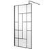 Venice 1950mm Matt Black Abstract Grid Wetroom Screen + Support Arm profile small image view 2 