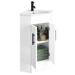 Venice Corner Vanity Unit - Gloss White - 590mm with Black Handles profile small image view 4 