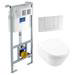 Villeroy and Boch Viconnect Pro Toilet Frame with Chrome Flush Plate + Architectura Wall Hung Toilet profile small image view 5 