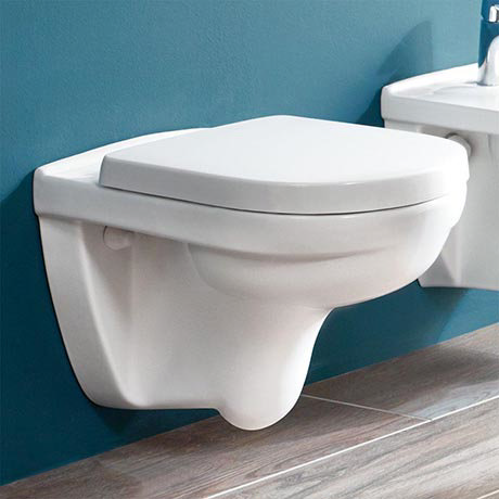 Villeroy and Boch O.novo Compact Wall Hung Toilet + Soft Close Seat