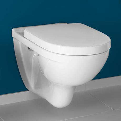 Villeroy and Boch O.novo DirectFlush Rimless Wall Hung Toilet + Soft Close Seat