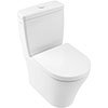 Villeroy and Boch O.novo DirectFlush Rimless BTW Close Coupled Toilet (Bottom Entry Water Inlet) + Soft Close Seat profile small image view 1 