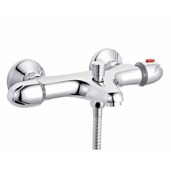 Ultra Wall Mounted Thermostatic Bath Shower Mixer Valve with Modern Slide Rail Kit at Victorian ...