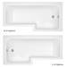 Valencia Bathroom Suite (Toilet, White Vanity with Brass Handle, L-Shaped Bath + Screen) profile small image view 7 