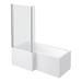 Valencia Bathroom Suite (Toilet, White Vanity with Chrome Handle, L-Shaped Bath + Screen) profile small image view 6 