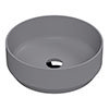 Venice Matt Grey Round Counter Top Basin - 350mm Diameter profile small image view 1 