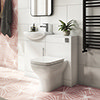 Venice Gloss White Vanity Unit Cloakroom Suite w. Chrome Handle profile small image view 1 