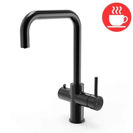 Venice Matt Black 3-in-1 Instant Boiling Water Kitchen Tap with Boiler & Filter
