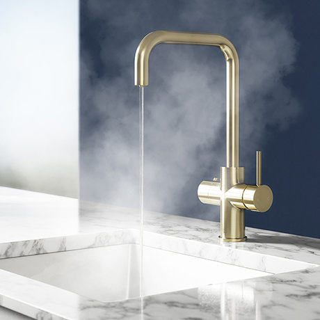 Bower 3-in-1 Instant Boiling Water Tap - Brushed Brass with Boiler & Filter