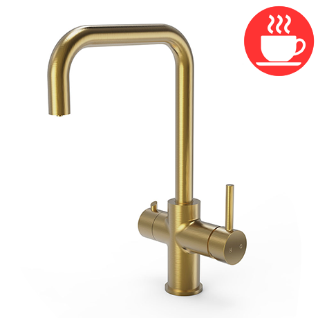 Venice Brushed Gold 3-in-1 Instant Boiling Water Kitchen Tap with Boiler & Filter