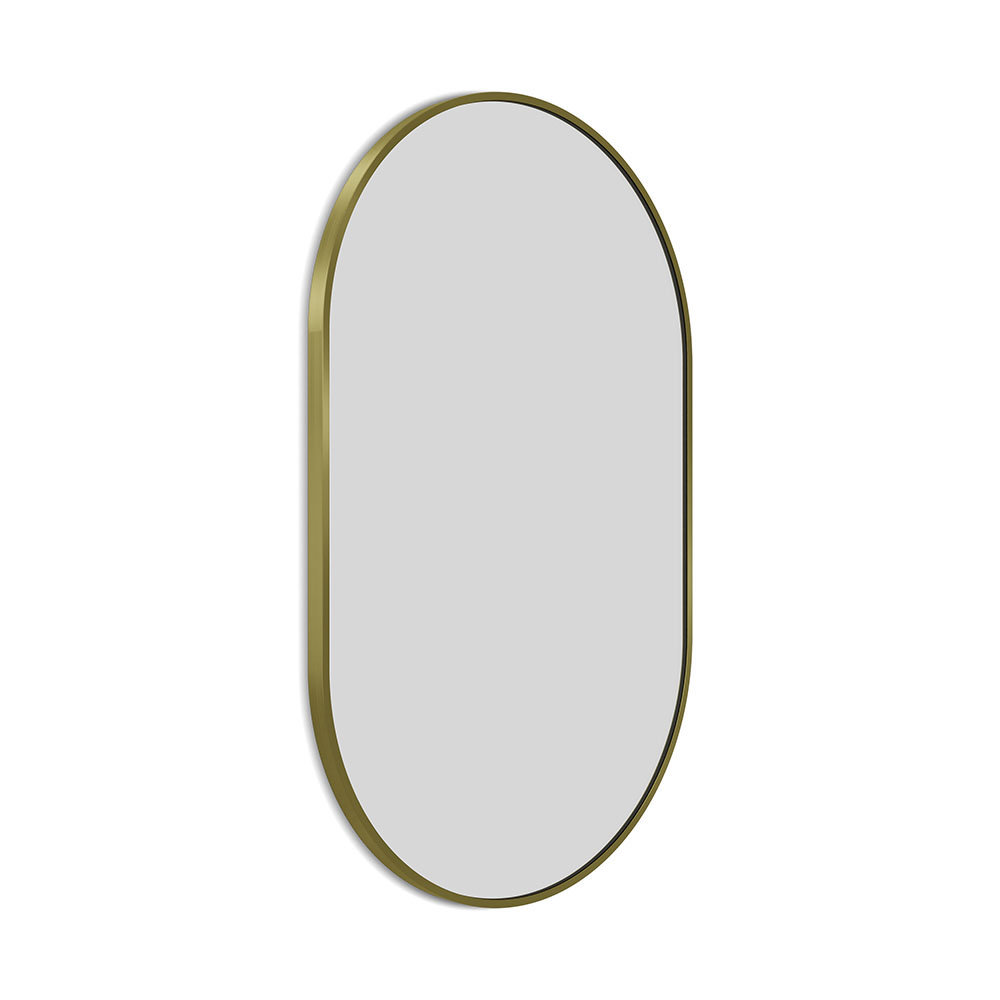 Arezzo Brushed Brass 500 x 800mm Capsule Mirror