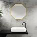Arezzo Brushed Brass 600mm Octagon Mirror profile small image view 2 