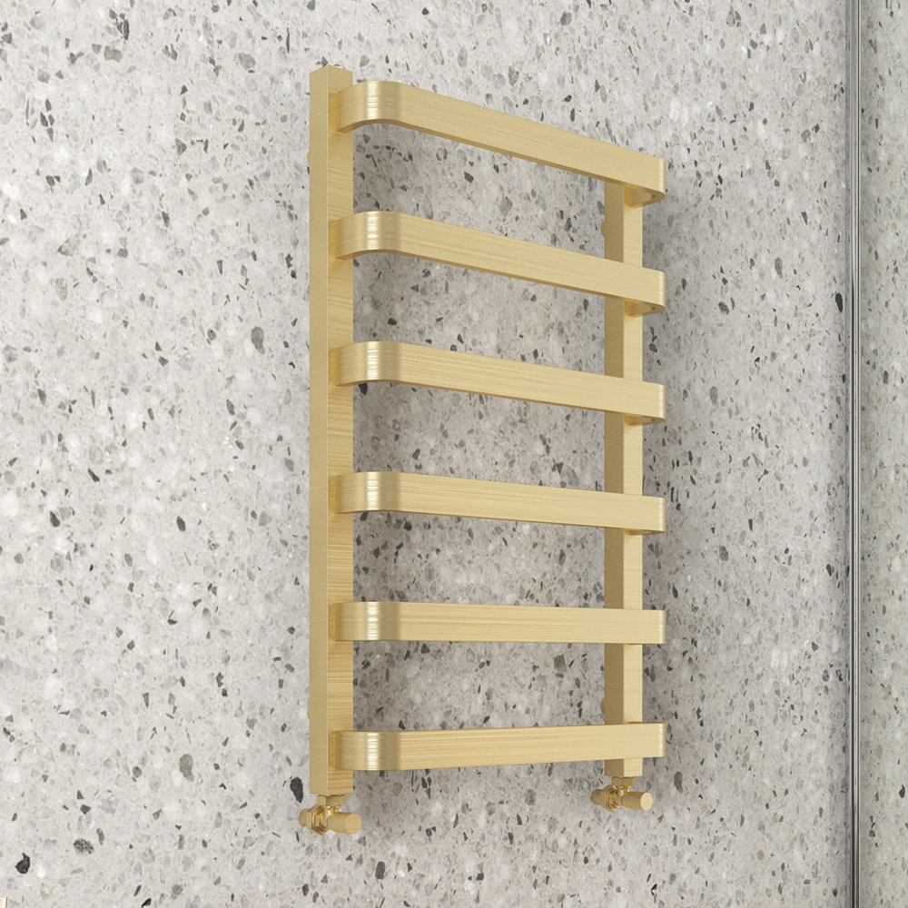 Venice Brushed Brass Designer Heated Towel Rail (500 X 800mm ...