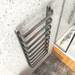 Venice Brushed Black Nickel Designer Heated Towel Rail (500 x 1200mm) profile small image view 3 