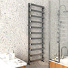 Venice Brushed Black Nickel Designer Heated Towel Rail (500 x 1500mm) profile small image view 1 