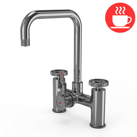 Venice Industrial Bridge Chrome 3-in-1 Instant Boiling Water Kitchen Tap with Boiler & Filter