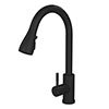 Venice Modern Kitchen Mixer Tap with Swivel Spout & Pull Out Spray - Matt Black profile small image view 1 