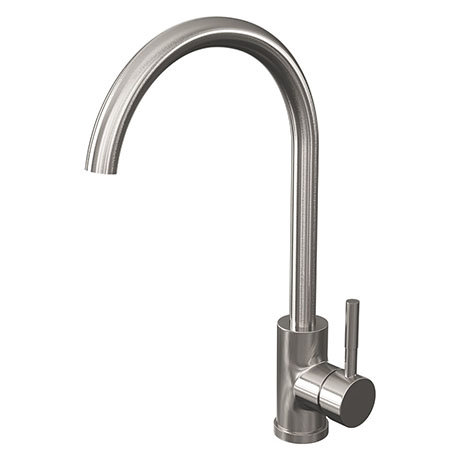 Venice Modern Kitchen Mixer Tap with Swivel Spout - Brushed Stainless Steel