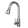 Venice Modern Kitchen Mixer Tap with Swivel Spout & Pull Out Spray - Brushed Steel profile small image view 1 