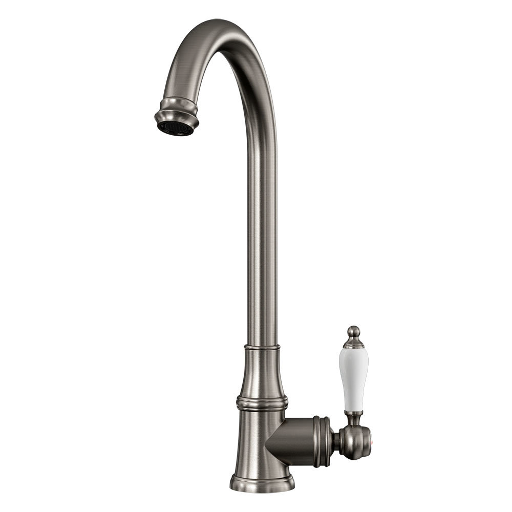 Venice Traditional Kitchen Mixer Tap with Swivel Spout - Brushed Nickel