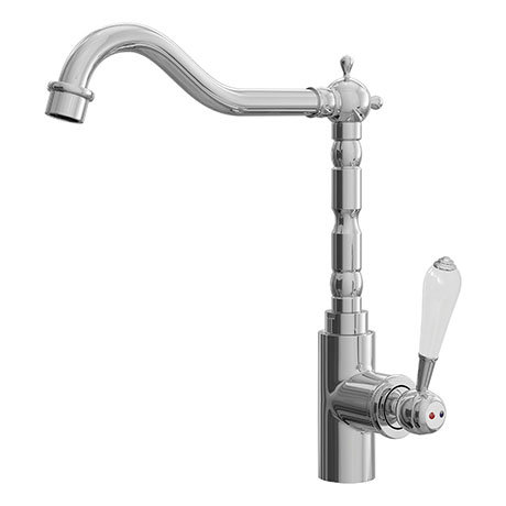 Venice Traditional Single Lever Kitchen Mixer Tap with Swivel Spout - Chrome
