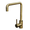 Venice Modern Rustic Brushed Brass Kitchen Mixer Tap with Swivel Spout profile small image view 1 