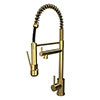 Venice Modern Kitchen Mixer Tap with Swivel Spout & Directional Spray - Brushed Brass profile small image view 1 