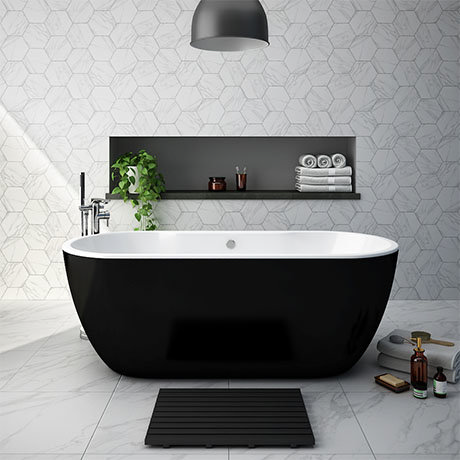 Verona Black Freestanding Modern Bath