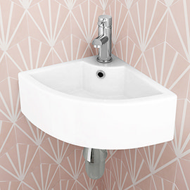 Bermuda Corner Cloakroom Basin 1TH - 335 x 335mm Medium Image