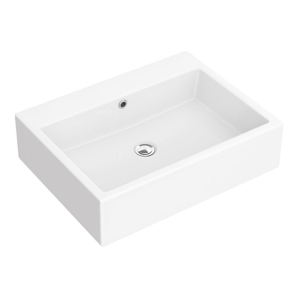 Kyoto Large Rectangular 600 x 460mm 0TH Wall Hung Basin