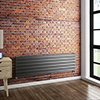 Urban Horizontal Radiator - Anthracite - Double Panel (1600mm Wide) profile small image view 1 