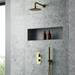 Venice Giro Twin Thermostatic Shower Valve with Diverter - Brushed Brass profile small image view 3 