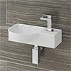 Valencia Wall Hung Basin (400mm Wide - Gloss White) profile small image view 1 