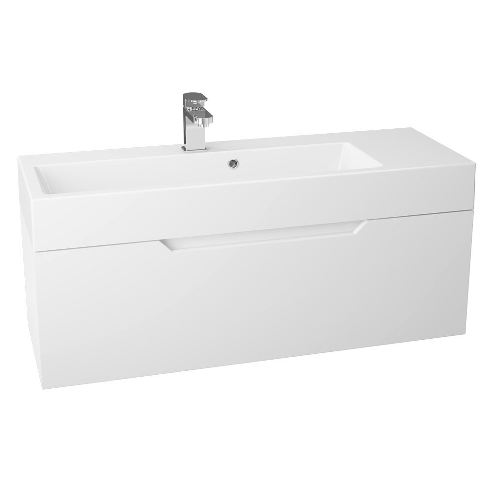 Vision 1000 x 355mm Gloss White Wall Mounted Sink Vanity Unit