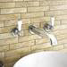 Chatsworth 1928 Traditional Wall Mounted White Lever Basin Mixer Tap profile small image view 2 