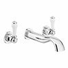 Chatsworth 1928 Traditional Wall Mounted White Lever Basin Mixer Tap Small Image