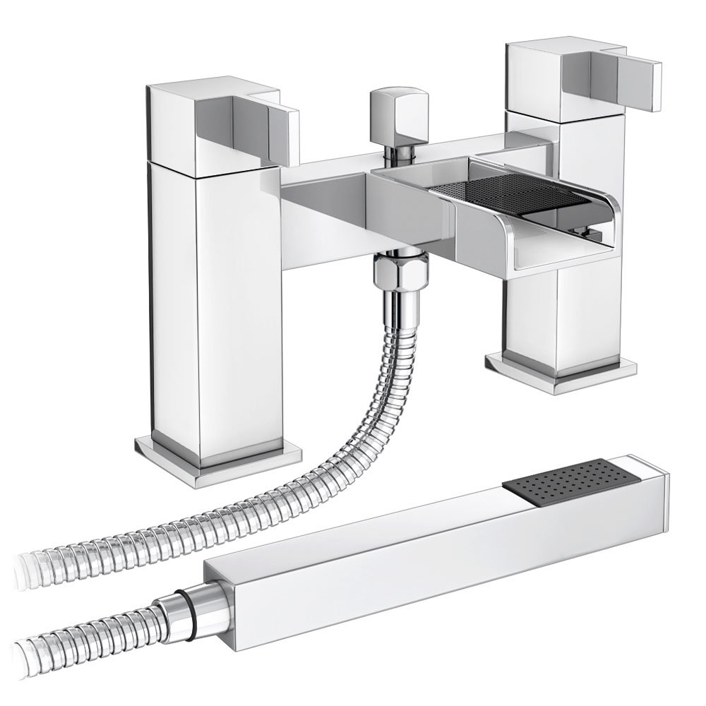 Edge Waterfall Bath Shower Mixer with Shower Kit at Victorian Plumbing UK