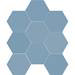 Vista Ocean Blue Hexagon Porcelain Wall + Floor Tiles - (Pack of 27) - 215 x 250mm  Feature Small Im