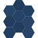Vista Royal Blue Hexagon Porcelain Wall + Floor Tiles - (Pack of 27) - 215 x 250mm  Feature Small Im