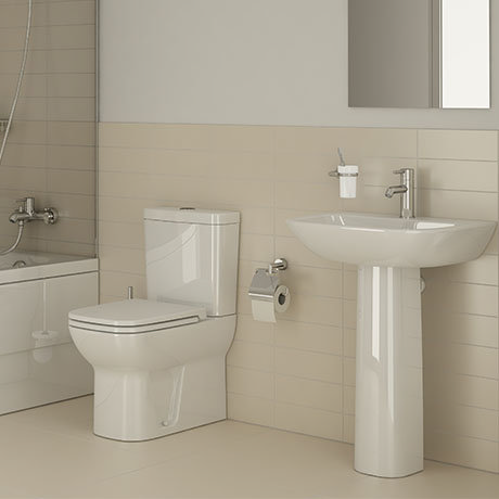 Vitra - S20 Model 4 Piece Suite - Closed Back CC Toilet & 60cm Basin - 1 or 2 Tap Holes
