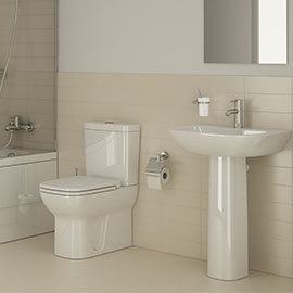 VitrA - S20 Model 4 Piece Suite - Closed Back CC Toilet &amp; 60cm Basin - 1 or 2 Tap Holes