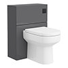 Apollo2 600mm Gloss Grey Complete Toilet Unit (incl. Pan, Cistern + Matt Black Flush) profile small image view 1 