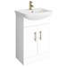 Venice 560mm Gloss White Vanity Unit with Brushed Brass Handles + Toilet Package profile small image view 2 