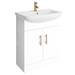 Venice 665mm Gloss White Vanity Unit with Brushed Brass Handles + Toilet Package profile small image view 2 