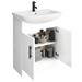 Venice 665mm Gloss White Vanity Unit with Matt Black Handles + Toilet Package profile small image view 7 