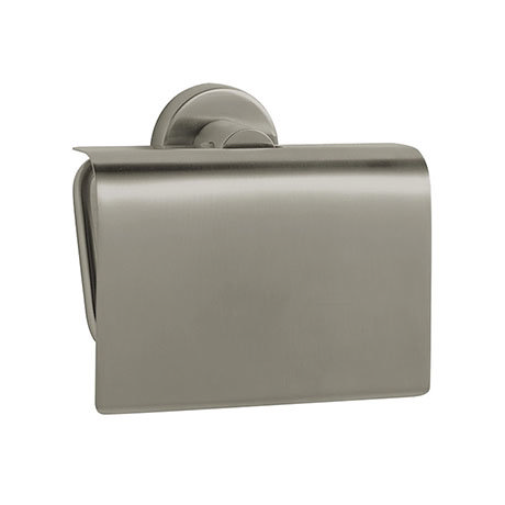 Venice Brushed Nickel Toilet Roll Holder with Cover