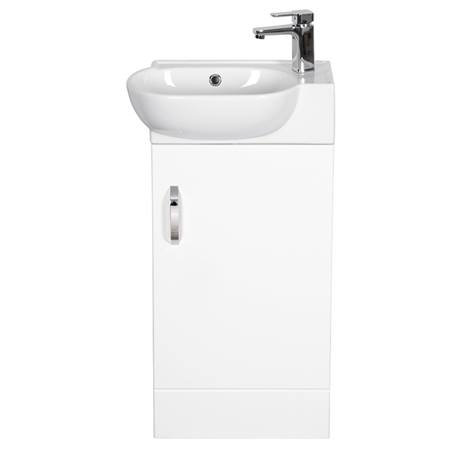 Valencia Perla Floor Standing Cloakroom Vanity (Gloss White - 450mm ...