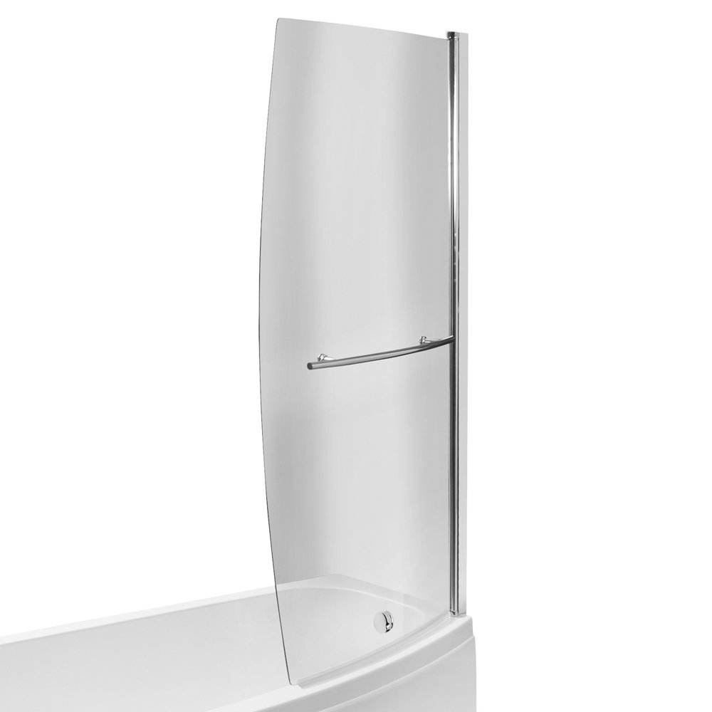 Hinged Curved Bath Screen with Towel Rail for Cast SpaceSaver Bath