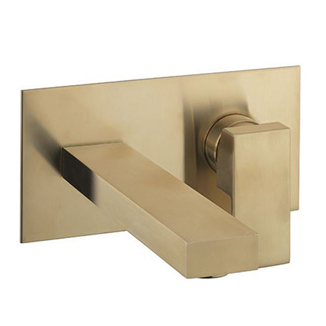 Crosswater Verge Wall Mounted (2TH) Basin Mixer Brushed Brass - VR121WNF